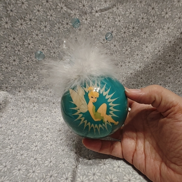Disney Tinker Bell Decoupage Green Ball Christmas Ornament - Picture 2 of 7